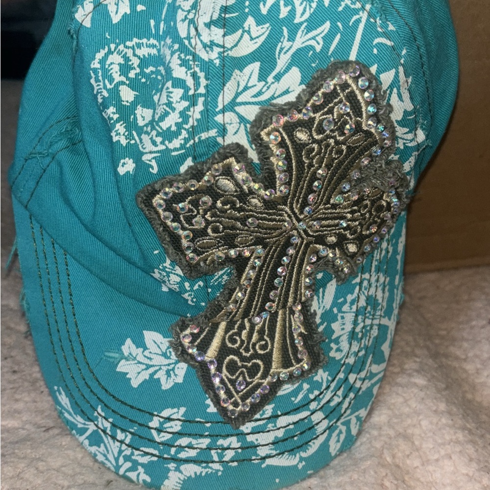 KBETHOS Teal Cap with Heart Detail